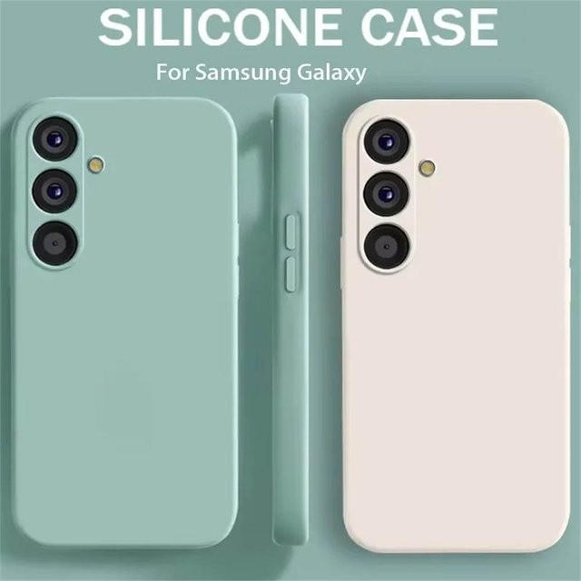 Stoßfeste Flüssigsilikon Schutzhülle für Samsung Galaxy A16 A22 A23 A24 A26 A31 A32 in Grau und Grün - Bild 1