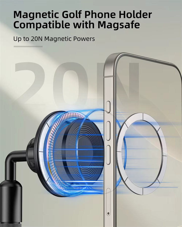 VRIG Magnetisches Golf Einbeinstativ aus Aluminium mit MagSafe für iPhone, Schwarz - Bild 3