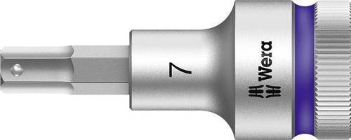 Wera Zyklop Bitnuss 8740 C HF Innen-Sechskant Steckschlüssel-Bit-Einsatz aus Edelstahl in Silber, 7 mm, 1/2 Zoll Antrieb - Bild 1
