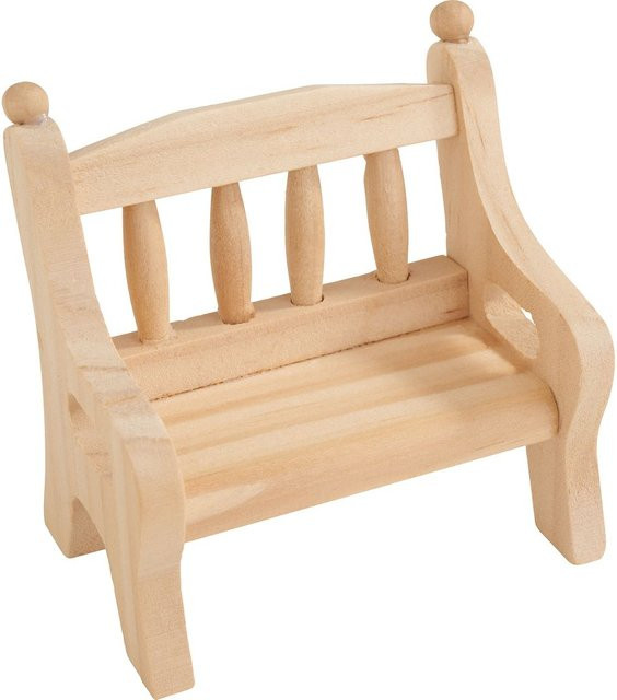 VBS Garten- und Parkbank mit Armlehne aus Holz in Beige - Bild 1