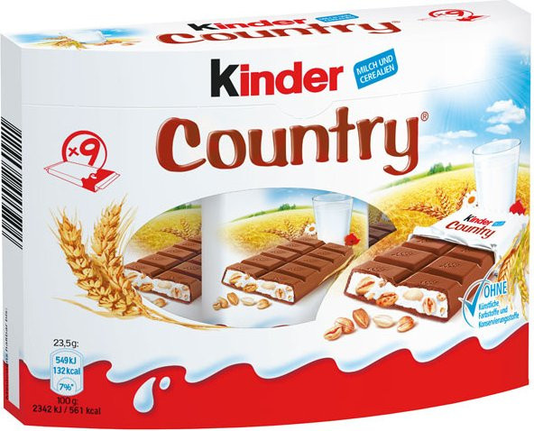 Ferrero Kinder Country Schokoriegel 9 x 23,5 g - Bild 1
