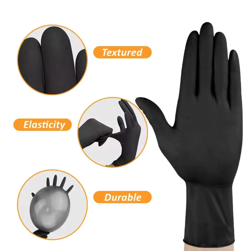 CTZIHGAO Nitrilhandschuhe Schwarz, Puderfrei, 50 Stück - Bild 2
