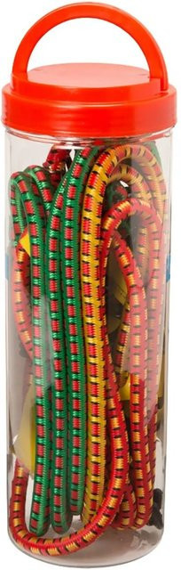 Conacord Spannseil-Set aus Gummi mit 2 Stahlhaken, Ø 8 mm, 6er Pack, mehrfarbig - Bild 1