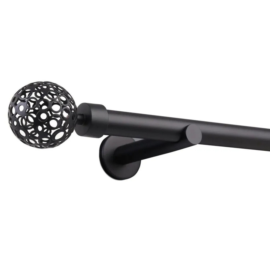 Deco-Raum Gardinenstange nach Maß mit 1 Kugel, Schwarz, Durchmesser: 25 mm, Länge: 360 cm - Bild 2