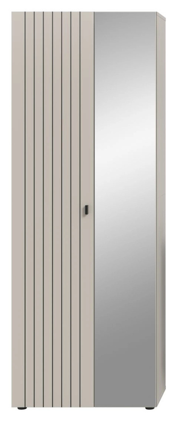 Garderobenschrank Loreno in Kaschmir mit Spiegel, modern und matt, B/H: 70 x 192 cm - Bild 2
