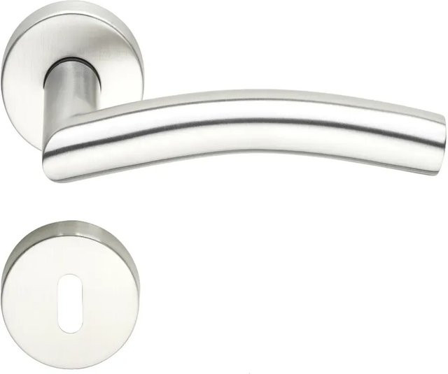 MeinTürgriff Drückergarnitur Neapel Rosettengarnitur aus Edelstahl in Silber Matt, B/H: 160 x 160 mm - Bild 1