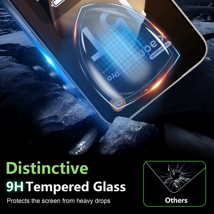 Xiaomi 15T Pro Displayschutzfolie aus gehärtetem Glas mit 9H Härte, transparent, 4 Stück (2+2) - Bild 5