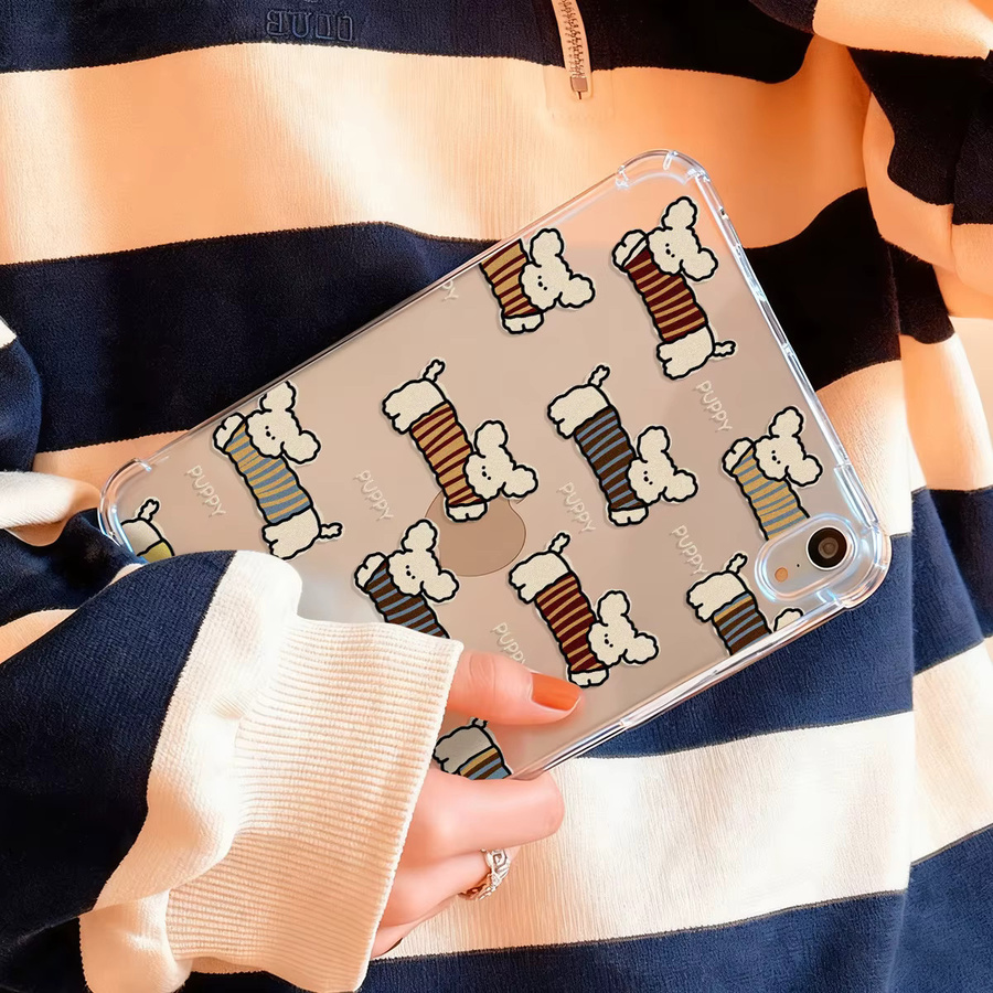 Transparente Teddy-Hunde Schutzhülle für Apple iPad Pro, iPad Air und iPad Mini Modelle - Bild 2