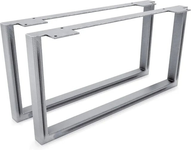 HEVVA Möbelfüße GRAZ 2er Set aus Rohstahl in Silber, Höhe: 25 cm, Tiefe: 50 cm - Bild 1