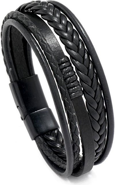 FashionFlair Lederarmband, mehrlagig, black, Herren - Bild 1