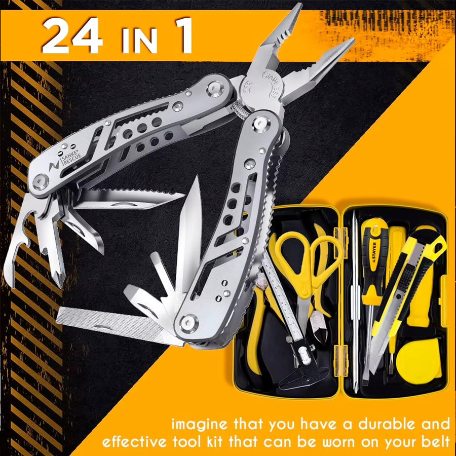 Sanke Rescue 24-in-1 Multitool-Zange in Silber für Outdoor und Camping - Bild 4