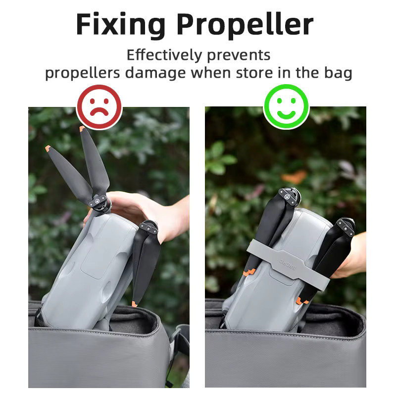 DJI Propellerhalter für Air 3 und Air 3S Drohnen-Stabilisatoren aus Silikon und ABS in Schwarz und Orange - Bild 2