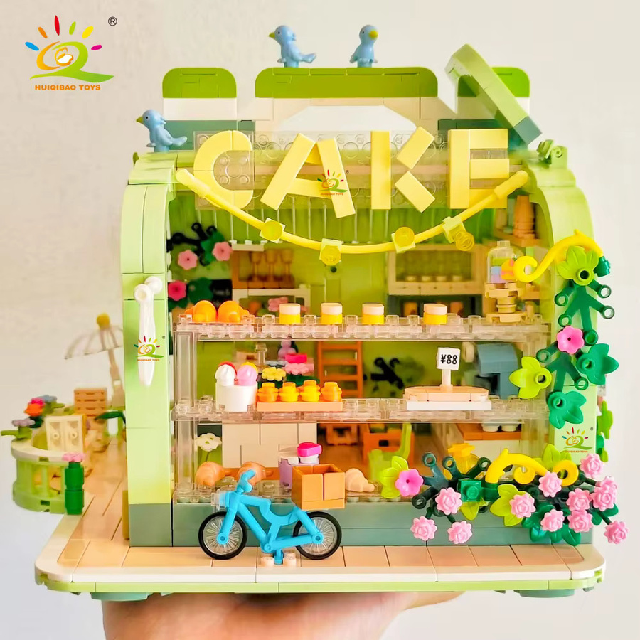 HUIQIBAO Mini-Baustein-Set Convenience Store Micro Modell aus 1131 Teilen, Mehrfarbiges DIY Desktop-Deko-Set für Erwachsene - Bild 1