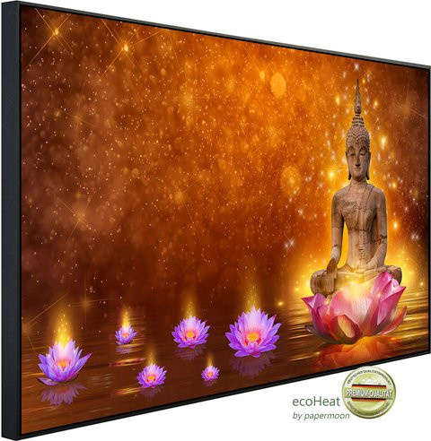 papermoon EcoHeat Infrarotheizung Buddah Figur in Bunt mit Matt-Effekt, App-Steuerung und Überhitzungsschutz - Bild 1