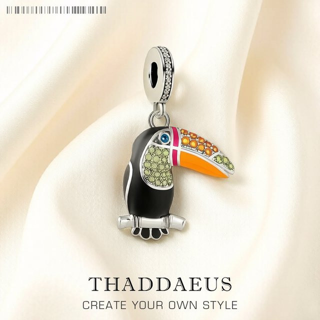 Thaddaeus Touca-Charm-Anhänger, 925 Silber, Bunt, Zirkonia, Unisex - Bild 1