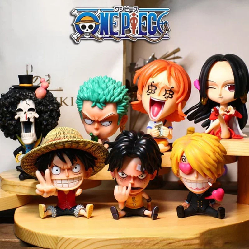 Bandai One Piece Anime Figuren Monkey D. Ruffy und Roronoa Zoro als Kawaii Q-Version PVC Modell in Mehrfarbig - Bild 1
