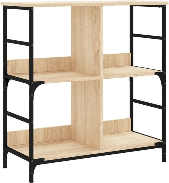 vidaXL Bücherregal im Industrial Design aus Holzwerkstoff und Metall, Farbe Braun, B/T/H: 78,5 x 33,0 x 82,0 cm - Bild 1