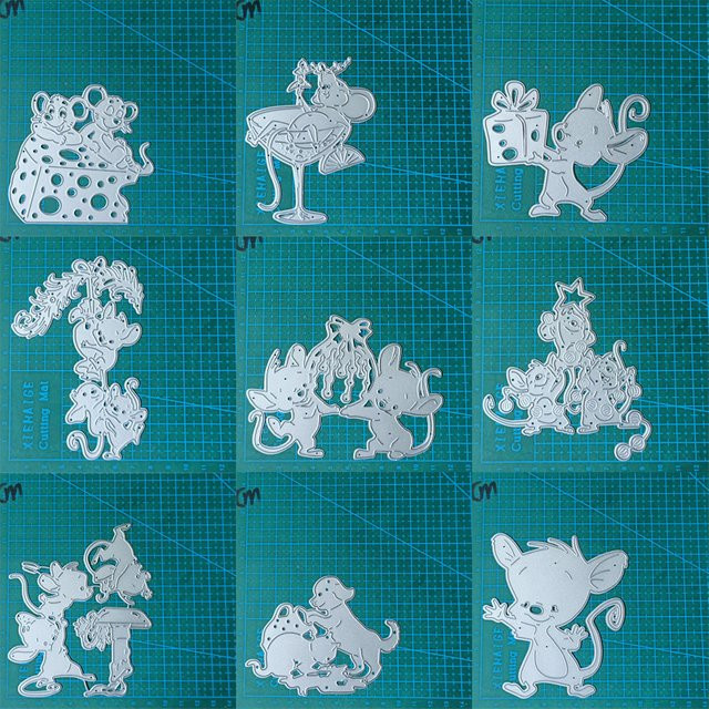 Metall Stanzform Maus für Scrapbooking und Bastelarbeiten in Silber - Bild 1