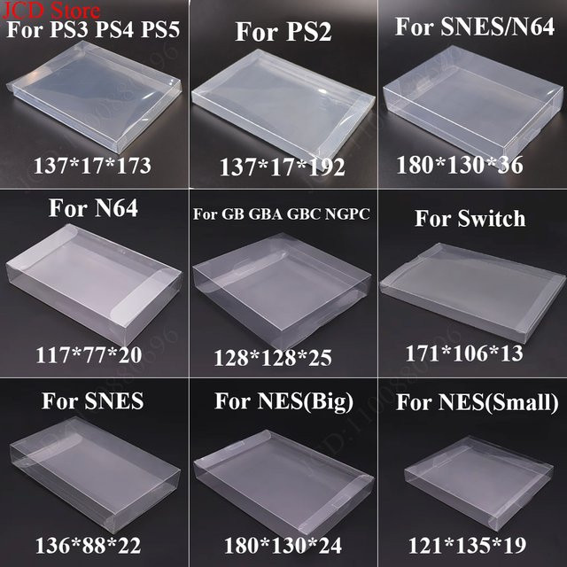 5er-Set ChengHaoRan Schutzhüllen aus transparentem PET für Nintendo N64 NES SNES GB GBA GBC und weitere Spielepatronen - Bild 1