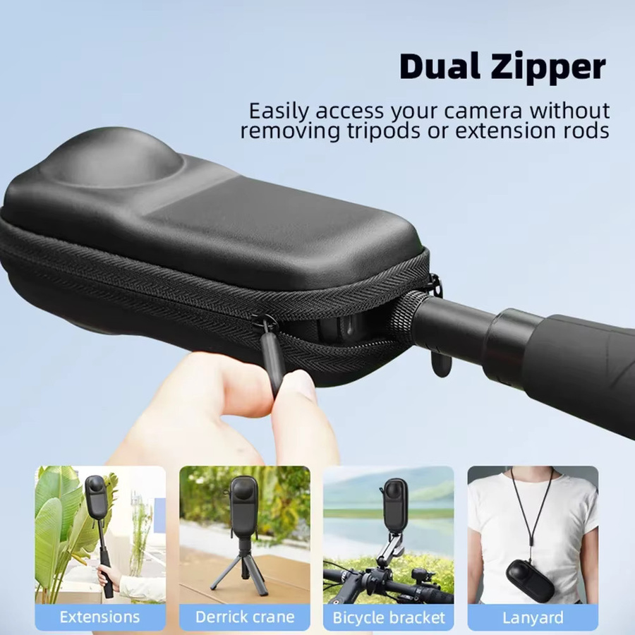 Insta360 Tragetasche für X5, X4 und X4 Air, kratzfeste Aufbewahrungstasche mit Karabiner, Farbe: Schwarz - Bild 2