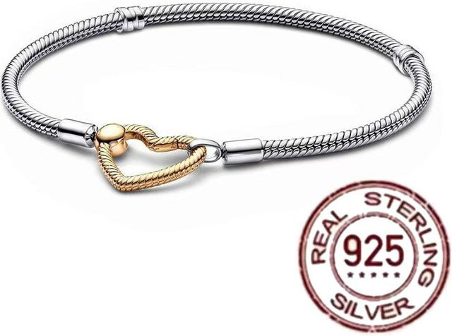zjy8 Herzarmband 925 Silber, gray, Damen, 18cm - Bild 1
