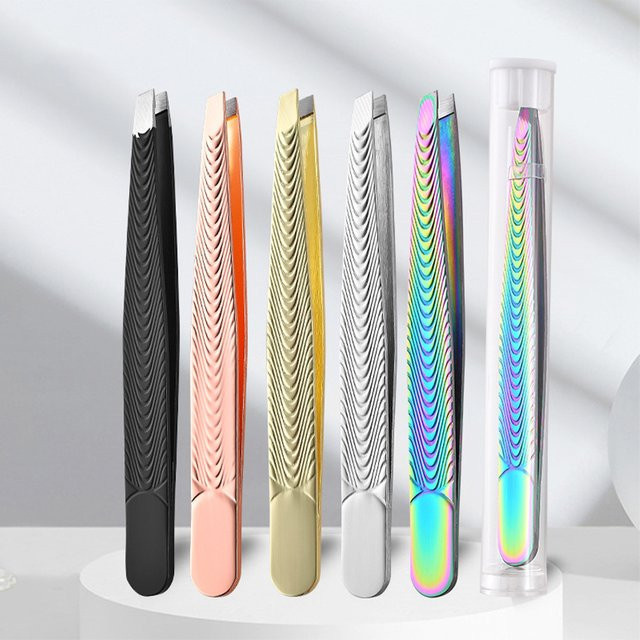 Ouriner Augenbrauenpinzette, Edelstahl, Regenbogen, Unisex - Bild 1