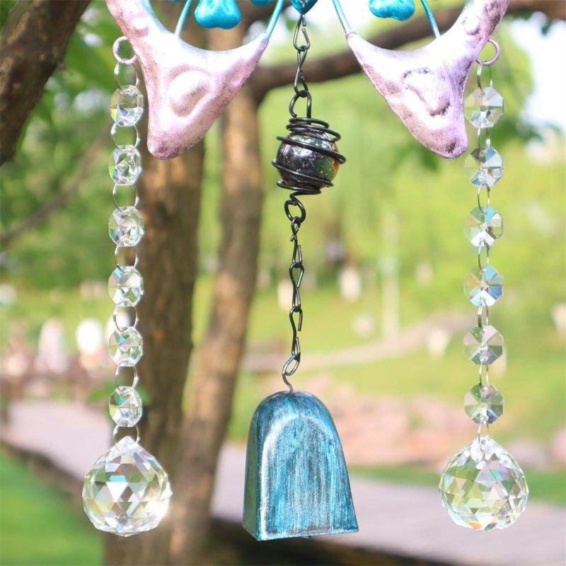 CosyHome Windspiel Schmetterling aus Metall und Kristall in Mehrfarbig als hängendes Ornament im Bohemian Stil - Bild 5