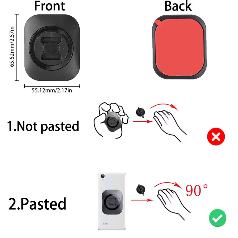 Universal Telefon Adapter Klebe Interface in Schwarz für Motorrad, Auto und Fahrrad zur schnellen Montage deines Handys - Bild 4