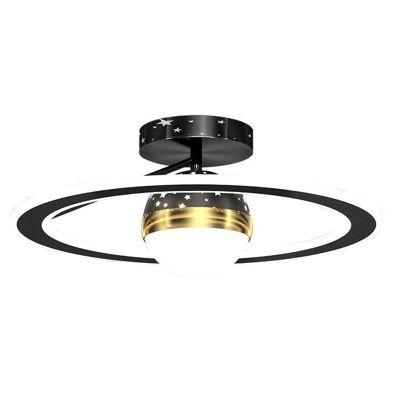 Cozy Glow Moderne LED Deckenlampe mit Sternenhimmel-Effekt in Schwarz, Durchmesser: 38 cm - Bild 2