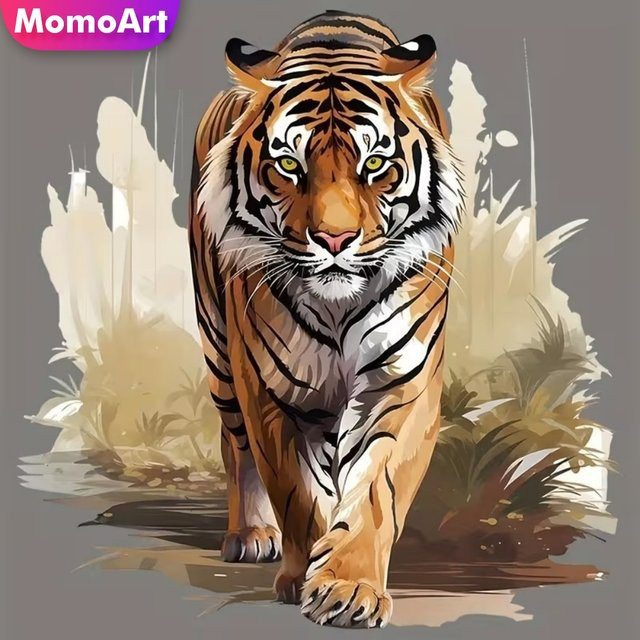 Momoart 5D DIY Diamant-Mosaik Tiger Tier Set mit Acryl-Steinen in Multicolour, B/H: 20 x 20 cm - Bild 1