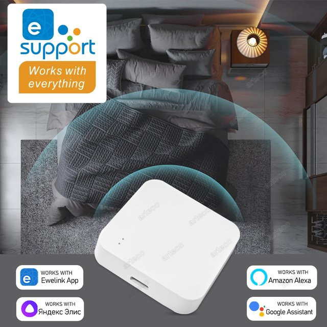 ZigBee Wireless Hub Gateway für Smart Home Automation in Weiß, kompatibel mit eWelink App, Amazon Alexa und Google Home - Bild 1