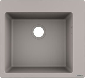 Hansgrohe Einbauspüle aus Granit-Verbundwerkstoff in Betongrau, 1 Becken, B/T: 54,0 x 49,0 cm - Bild 1