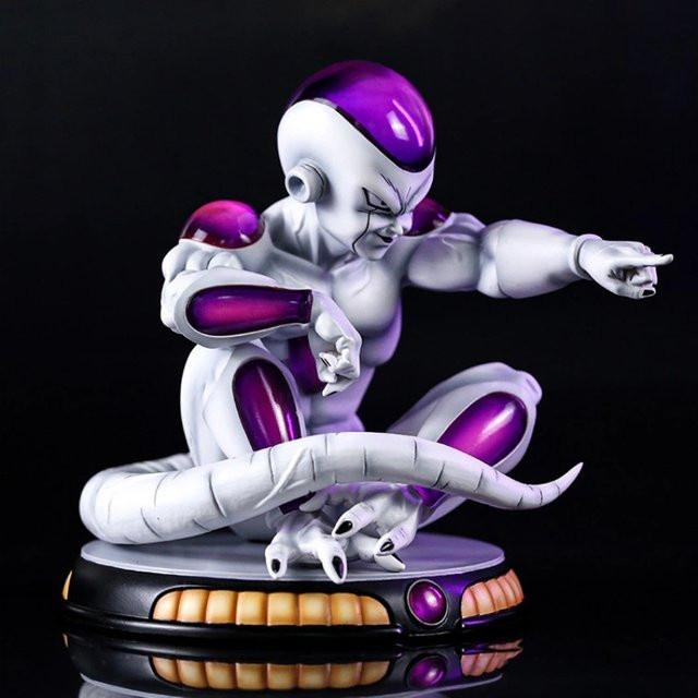 Bandai Dragon Ball Frieza Actionfigur in sitzender Pose mit Sockel, Anime-Sammlerfigur in Weiß und Lila - Bild 1