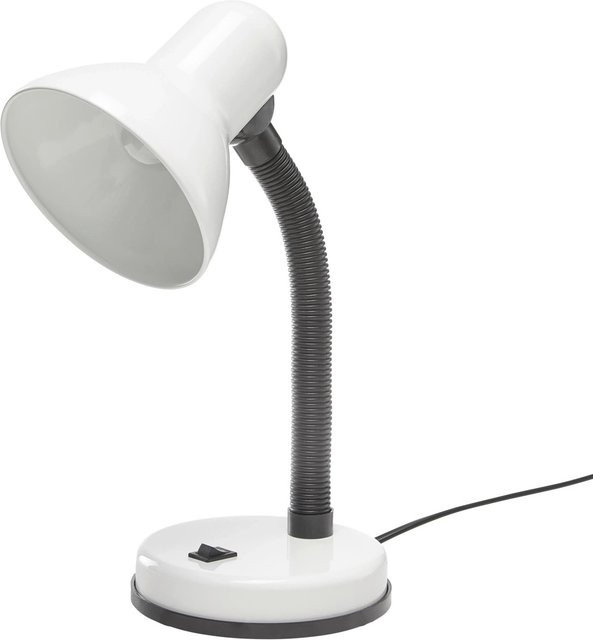 Mömax Schreibtischleuchte Leona in Weiß, verstellbare Metall-Tischlampe für das Home Office mit E27 Fassung und max. 40 Watt - Bild 1
