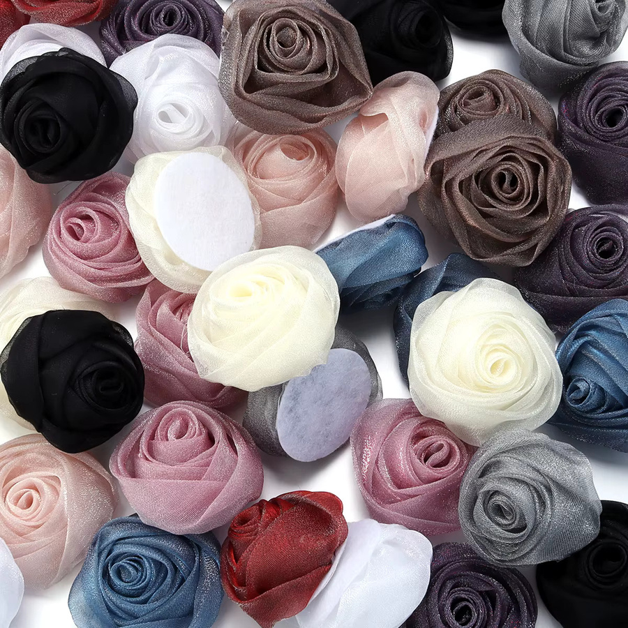 louleur Brosche, Organza, Bunt, 5 cm - Bild 2