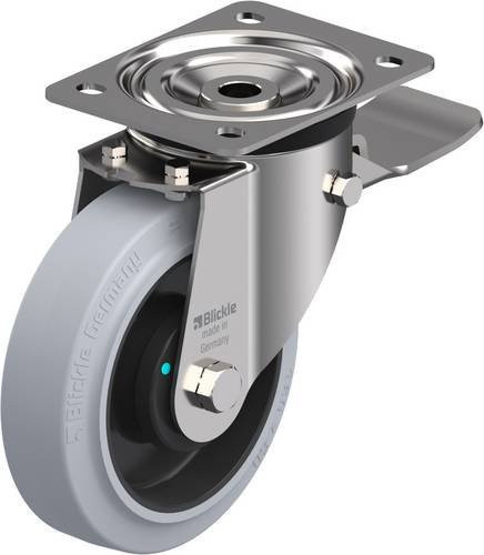 Blickle Lenkrolle LX-POEV 160KAD-ST-SG mit Feststeller in Schwarz und Grau, Rad-Durchmesser: 160 mm, Tragfähigkeit: 400 kg - Bild 1