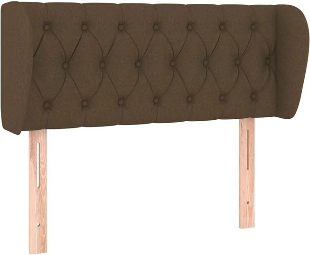 vidaXL Kopfteil mit Ohren Dunkelbraun aus Stoff und Lärchenholz B: 93 cm, T: 23 cm, H: 78-88 cm - Bild 1