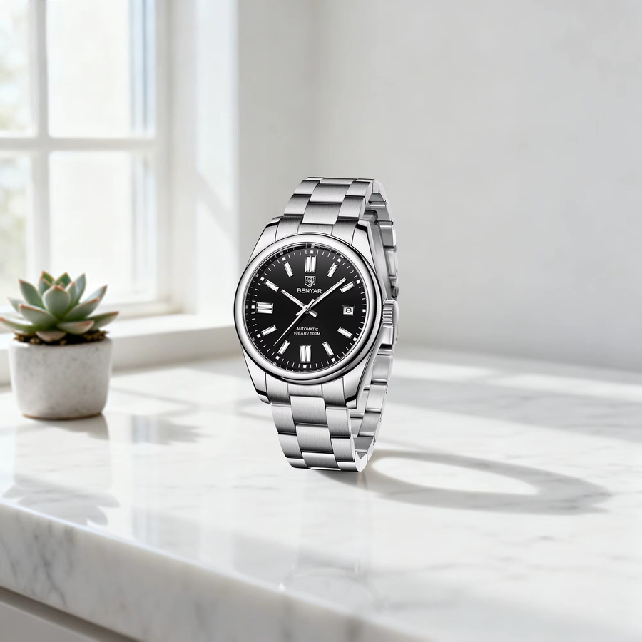 BENYAR Armbanduhr Automatik, Edelstahl, Schwarz, Herren - Bild 2