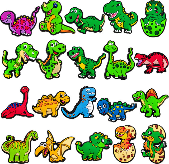 MEIDEJIE Schuh-Charms Dinosaurier-Serie, 20 Stück/Set, PVC - Bild 1