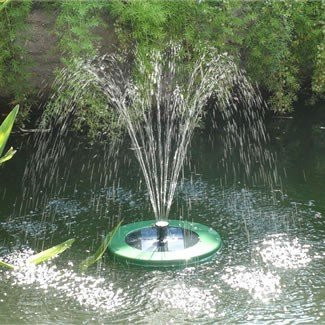 Mauk Solar-Springbrunnen rund in Grün mit Fernbedienung