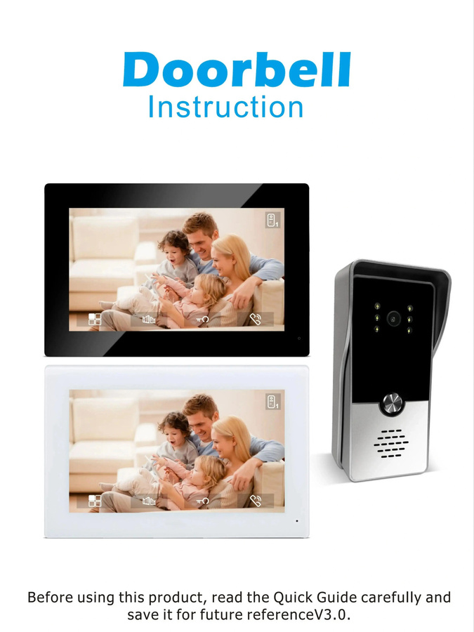 Asia-Teco Video-Gegensprechanlagen-Kit mit 720P Kamera, kabelgebundene Video-Türklingel mit IR-Kamera und Ruftafel für Haus und Villa, 4-Draht-System - Bild 5