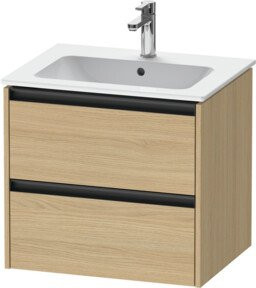 Duravit Waschtischunterschrank Ketho.2 in Ei Nat, wandhängend mit 2 Schubladen, B: 61 cm, T: 48 cm, H: 55 cm - Bild 1