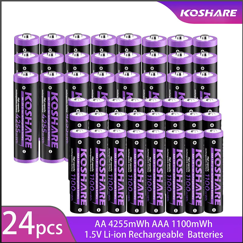 KOSHARE Smart Li-Ionen-Akkuladegerät mit 16 Steckplätzen und LED-Anzeige inklusive AA und AAA Lithium-Akkus 1,5V - Bild 4