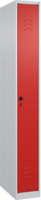 C+P Spind Classic PLUS Spind mit 1 Abteil und Sicherheits-Drehriegel in Lichtgrau und Verkehrsrot, H x B x T: 185 x 25 x 50 cm - Bild 1