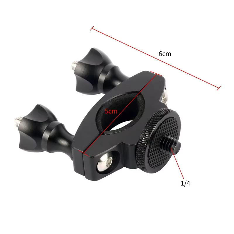 CNC Aluminium Fahrradlenkerhalterung für GoPro Hero 13 12 und DJI OSMO Action Kamera in Schwarz - Bild 2