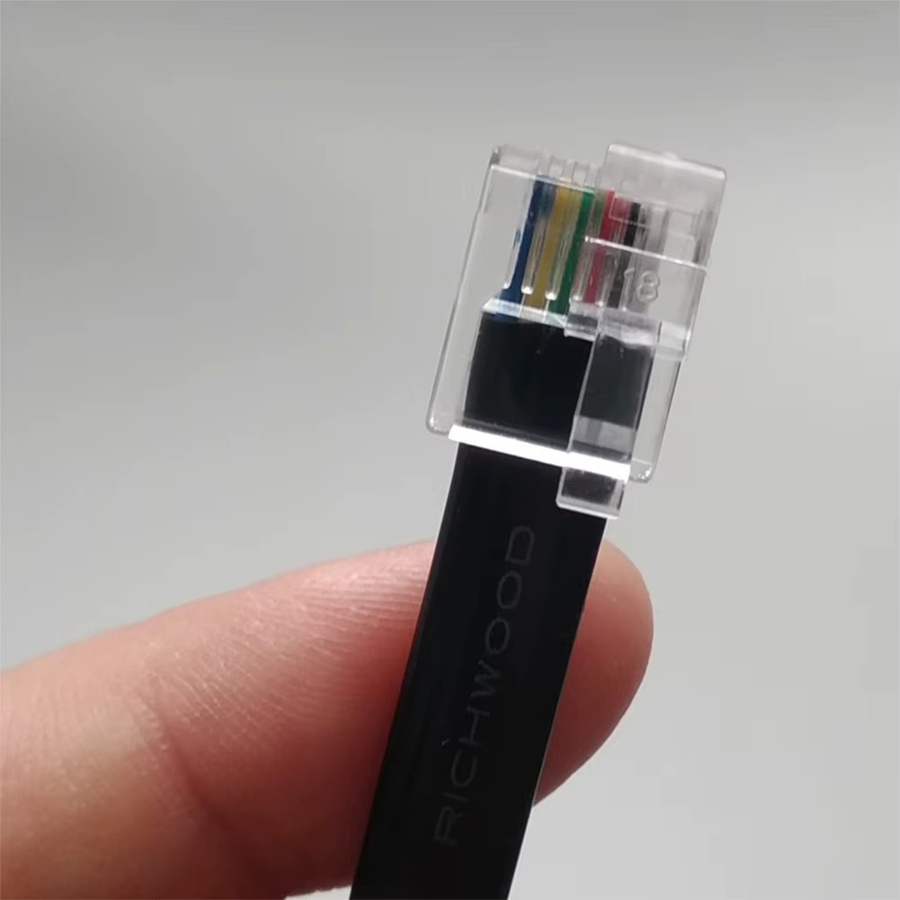 wishiot EV3-Verlängerungsleitung 6p6c in Schwarz, DuPont-Verbindungskabel mit Kristallkopf auf 6P-Buchse für Microbit Robot:Bit ev3/nxt, Länge: 25 cm - Bild 2