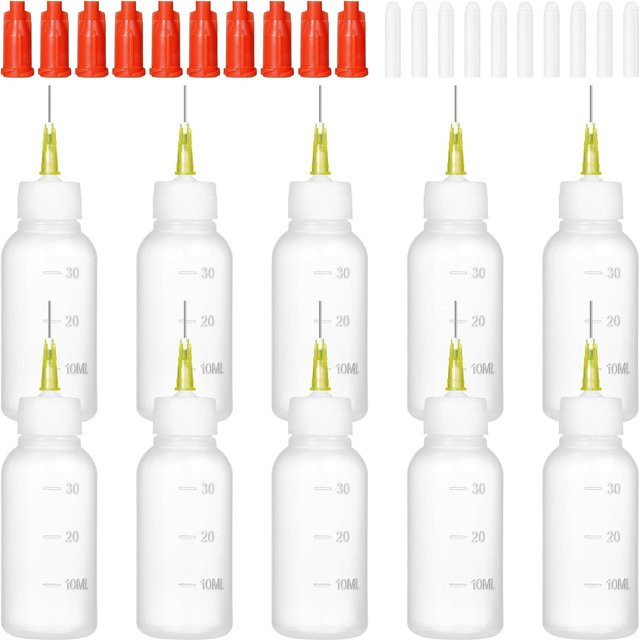 Präzisions-Klebstoffflasche mit Nadelspitze aus Kunststoff, transparent, 30 ml Präzisionsspender zum Dosieren und Nachfüllen von Öl, Flüssigkeiten und Farben - Bild 1