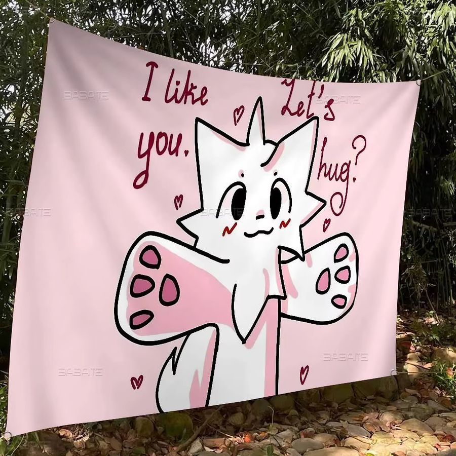 Potdemiel Boykisser Silly Cat Hängeflagge aus Polyester in Pink - Bild 3
