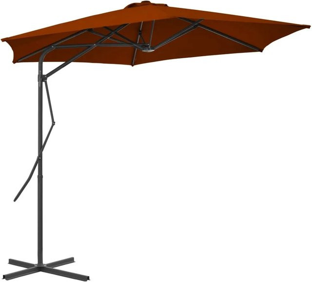 furnicato Sonnenschirm mit Stahlmast in Terracotta-Rot, B/T/H: 300 x 230 cm - Bild 1