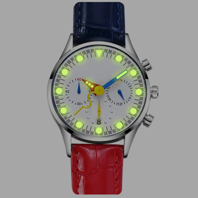 STARPERISH Armbanduhr Quarz, Leder, Edelstahl, Silber, Herren - Bild 1